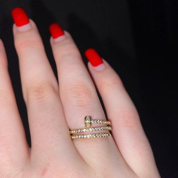 Designer Wrap Nail Ring in 14k Gold - Picture 10 of 10